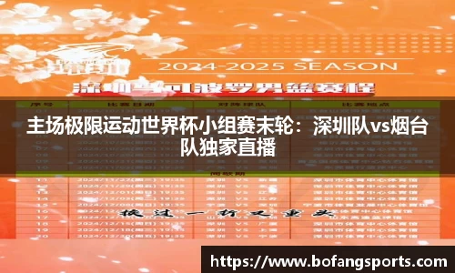 主场极限运动世界杯小组赛末轮:深圳队vs烟台队独家直播